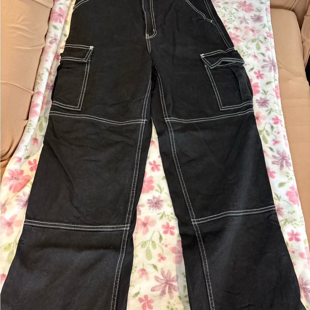 Wild Fable Black Pants with White Stitching